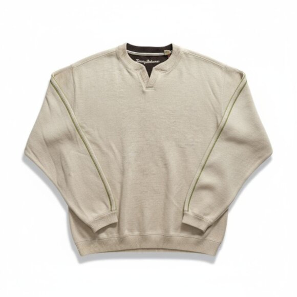 Tommy Bahama Other - Tommy Bahama Sweater Cotton Soft Open V-Neck Pullover Mens Size XL Beige